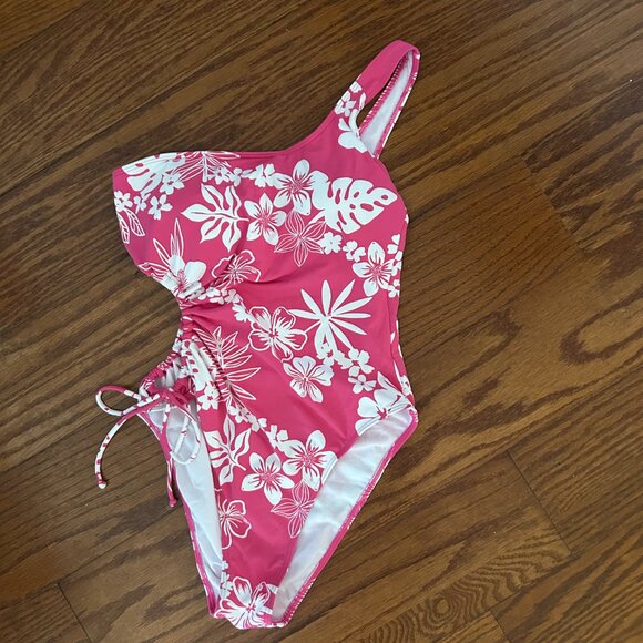 NWT Roxy One Shoulder One Piece Swimsuit Cutout Size Medium Beach Classic NEW - Picture 6 of 16